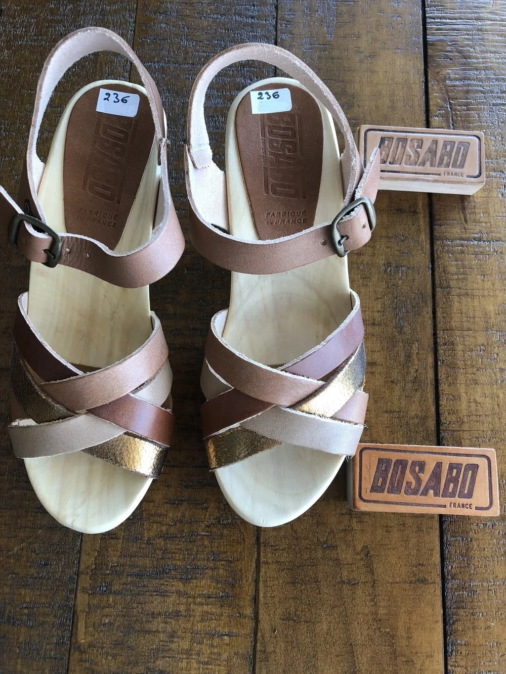 Bosabo Multi Color Flexi Wooden Sole Sandal 236 — Pascaline Paris